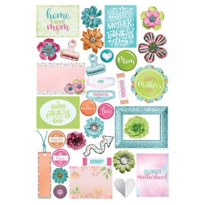 Best Mom Ever 12 x 12 Scrapbook Paper & Embellishment Kit by SSC Designs - 3 Kits