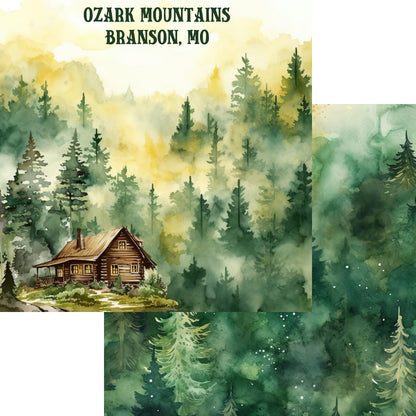 Branson, Missouri Collection Ozark Mountains 12 x 12 Double-Sided Scrapbook Paper by SSC Designs - 15 Pack