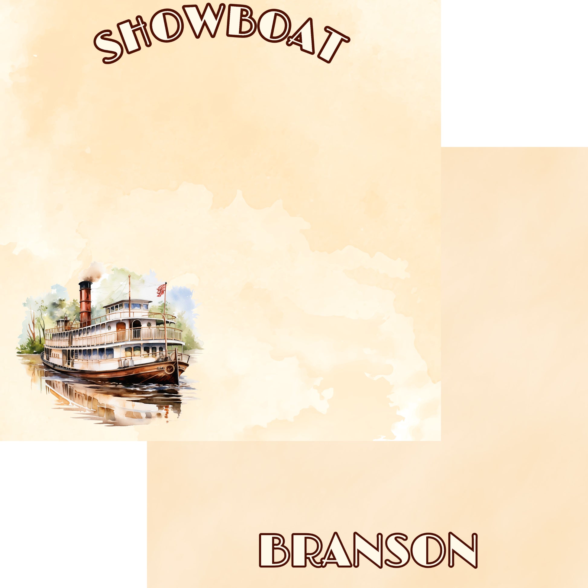 Branson, Missouri Collection Showboat Cruise 12 x 12 Double-Sided Scrapbook Paper by SSC Designs - 15 Pack