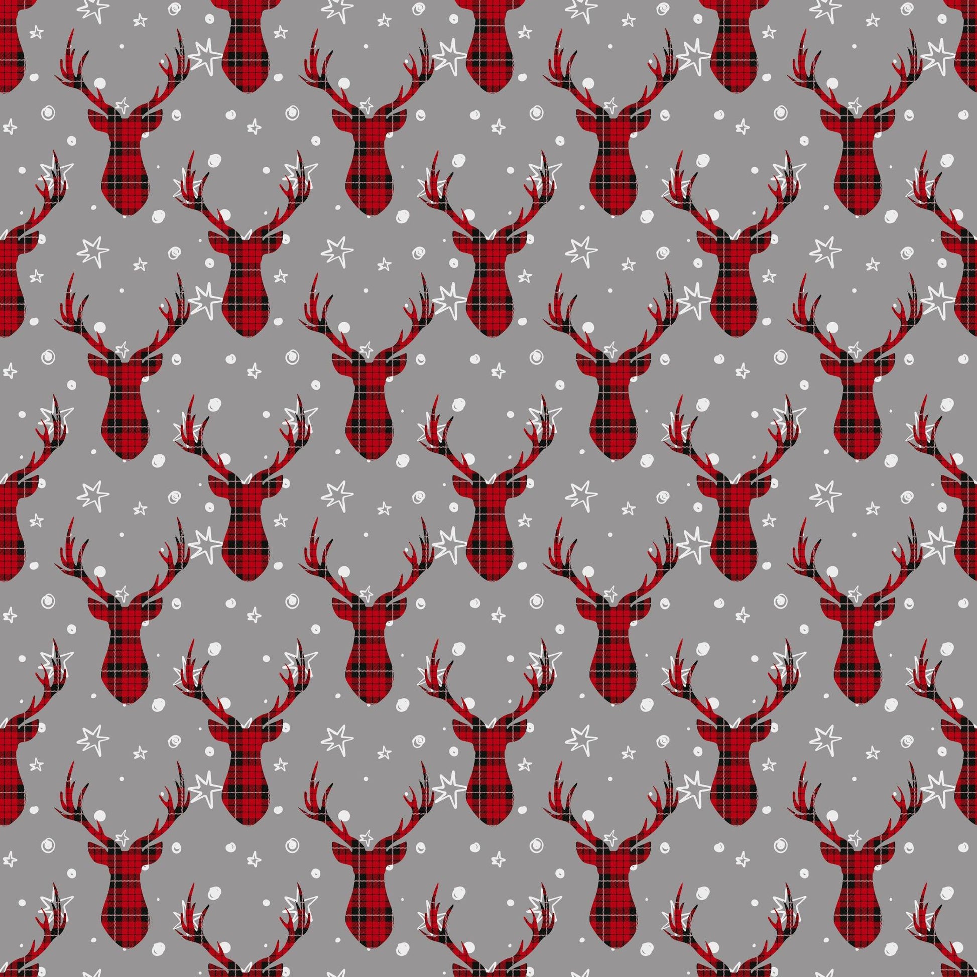 Buffalo Plaid Christmas Mini Collection Reindeer 12 x 12 Double-Sided Scrapbook Paper by SSC Designs