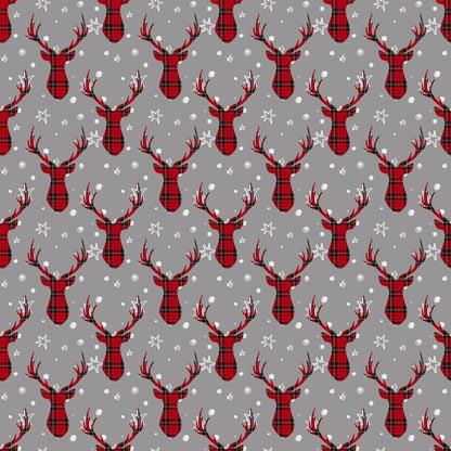 Buffalo Plaid Christmas Mini Collection Reindeer 12 x 12 Double-Sided Scrapbook Paper by SSC Designs