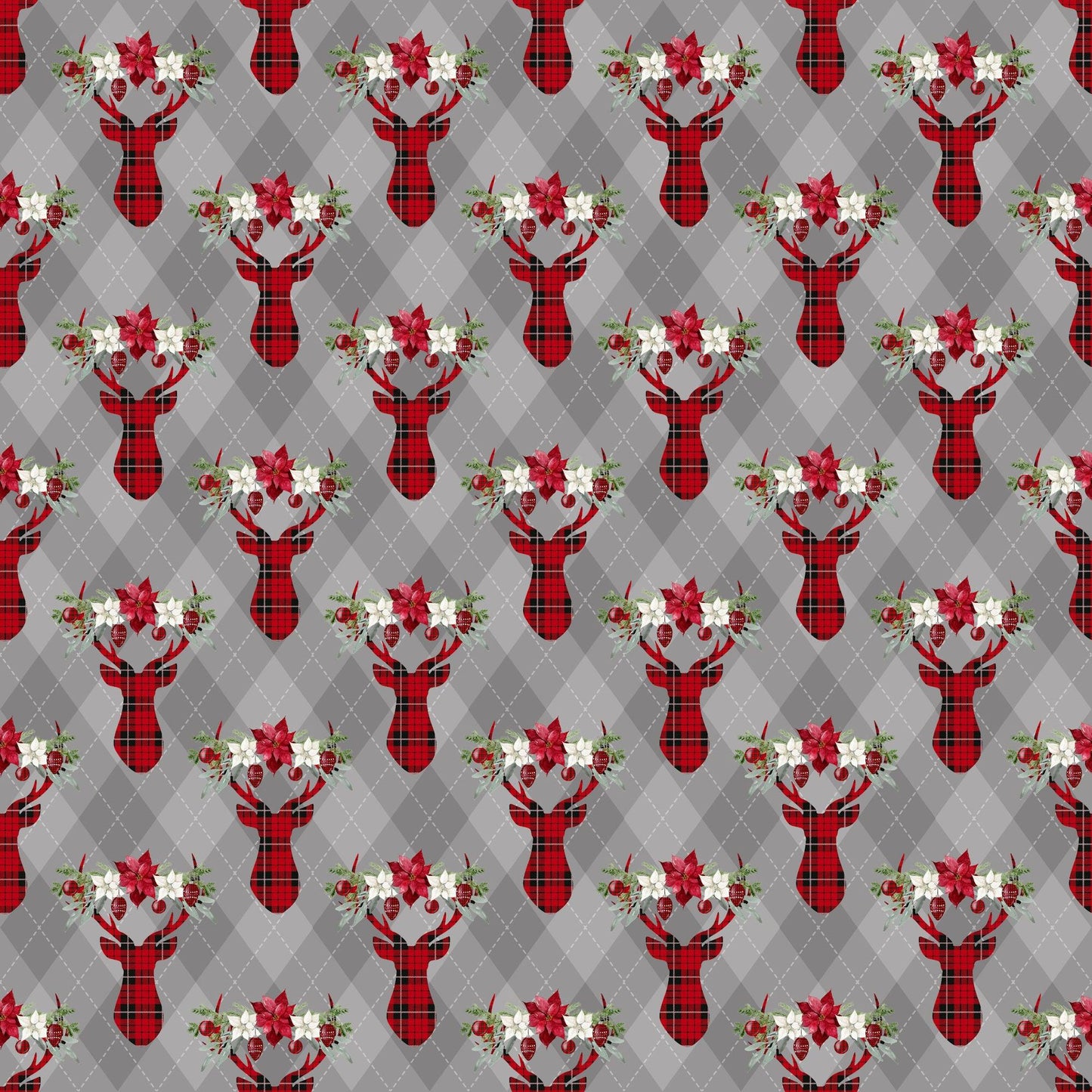 Buffalo Plaid Christmas Mini Collection Snowflakes 12 x 12 Double-Sided Scrapbook Paper by SSC Designs