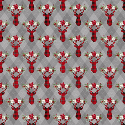 Buffalo Plaid Christmas Mini Collection Snowflakes 12 x 12 Double-Sided Scrapbook Paper by SSC Designs