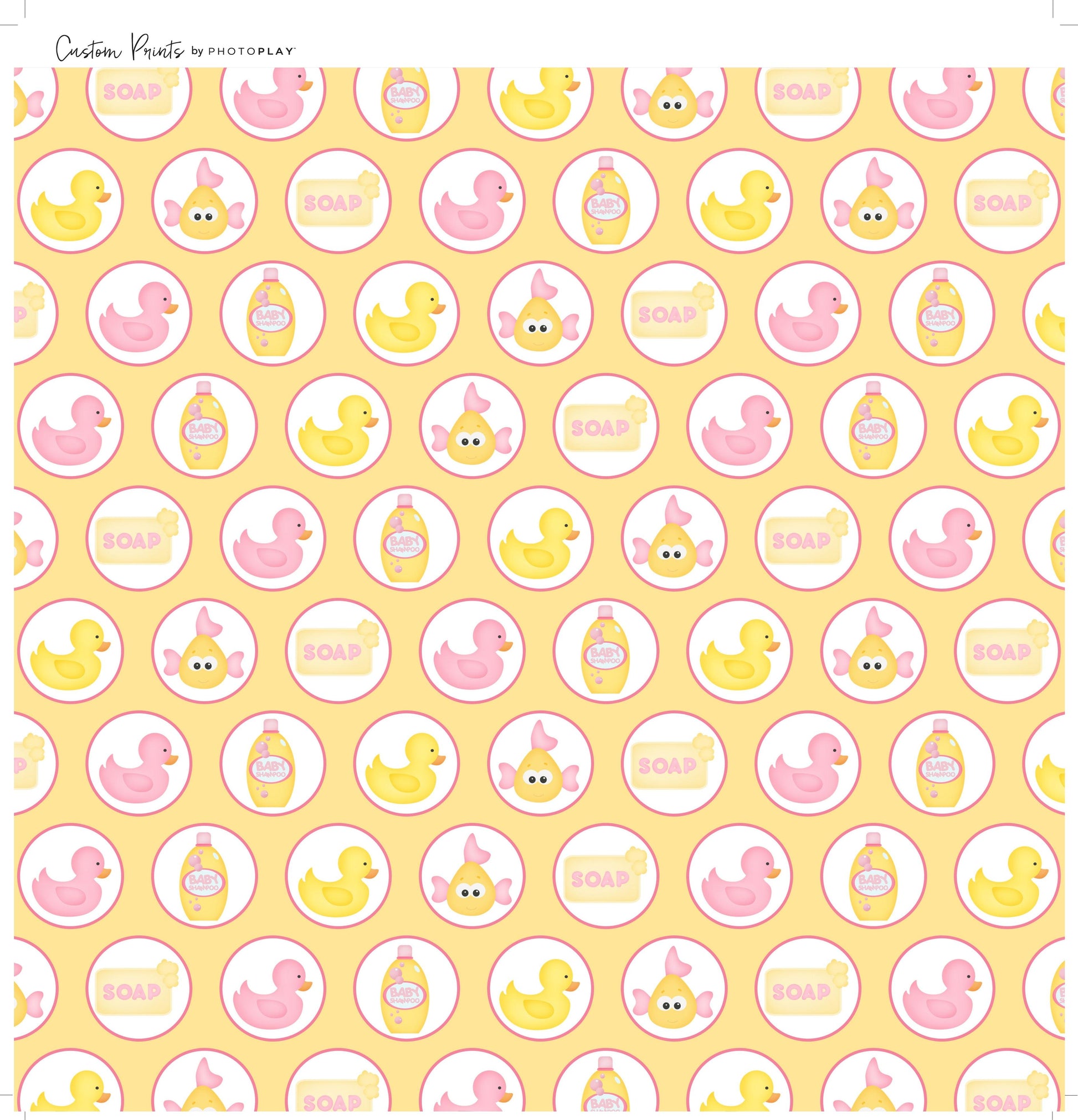 Bathtub Time Girl Collection Bath Tub Friends 12 x 12 Double-Sided Scrapbook Paper by SSC Designs