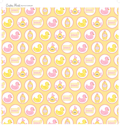 Bathtub Time Girl Collection Bath Tub Friends 12 x 12 Double-Sided Scrapbook Paper by SSC Designs
