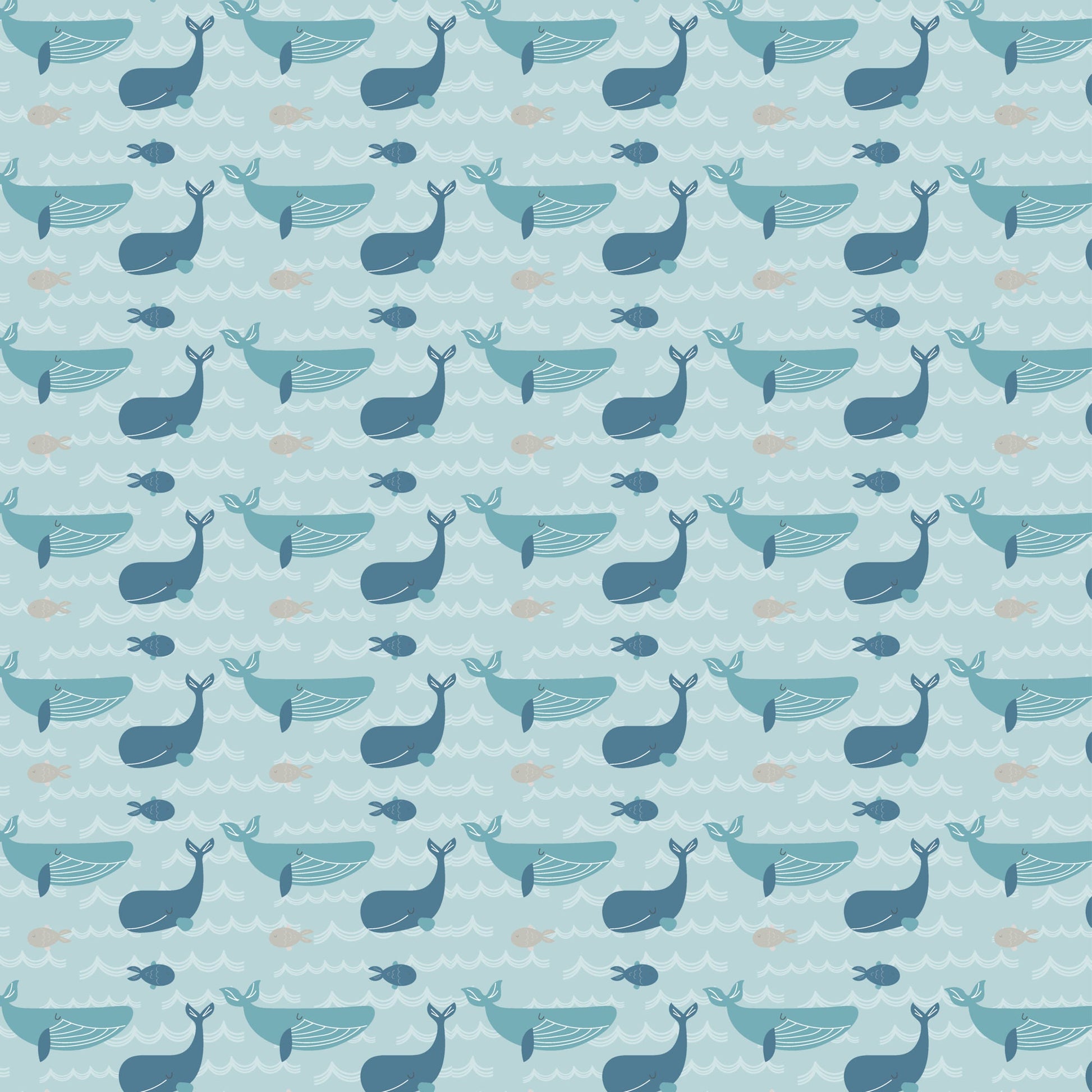 By The Sea Collection Whale Of A Good Time 12 x 12 Double-Sided Scrapbook Paper by SSC Designs