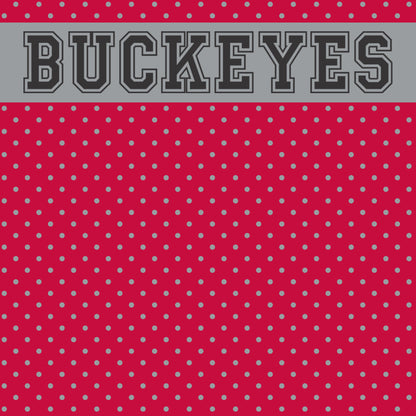 Football Collection Buckeyes Football 12 x 12 Double-Sided Scrapbook Paper by SSC Designs