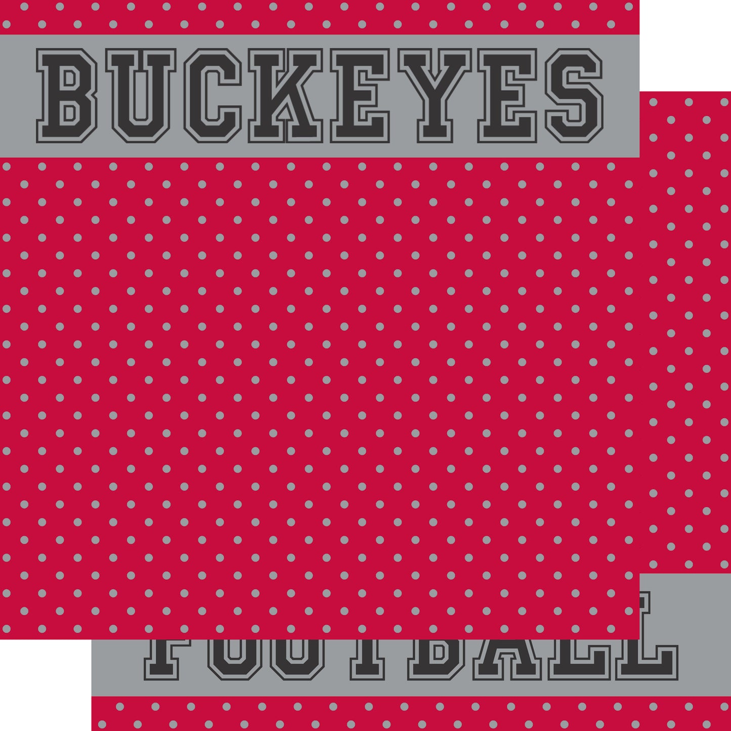 Football Collection Buckeyes Football 12 x 12 Double-Sided Scrapbook Paper by SSC Designs
