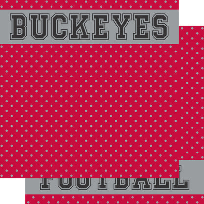 Football Collection Buckeyes Football 12 x 12 Double-Sided Scrapbook Paper by SSC Designs