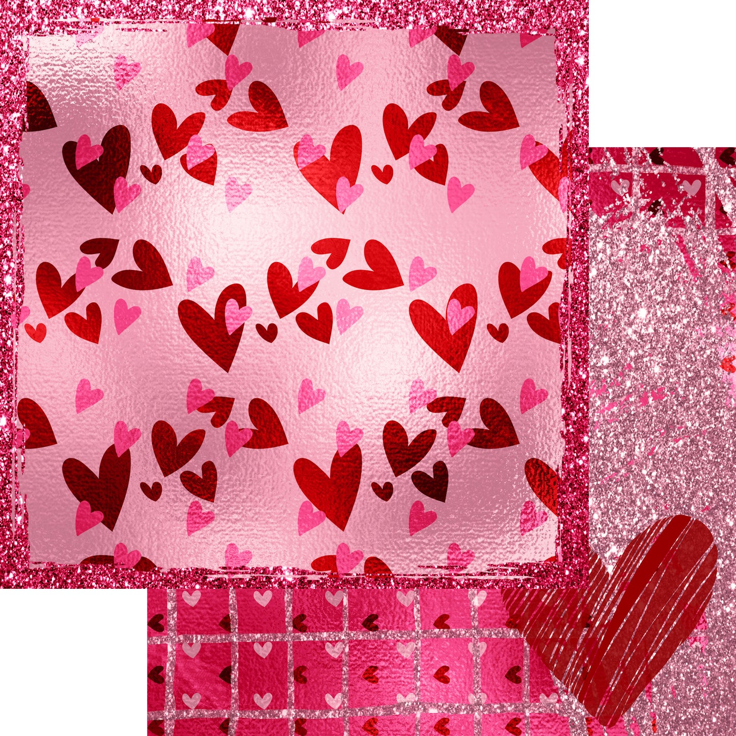 Be Mine, Valentine 12 x 12 Scrapbook Paper Pack & Embellishment Kit - 3 Kits