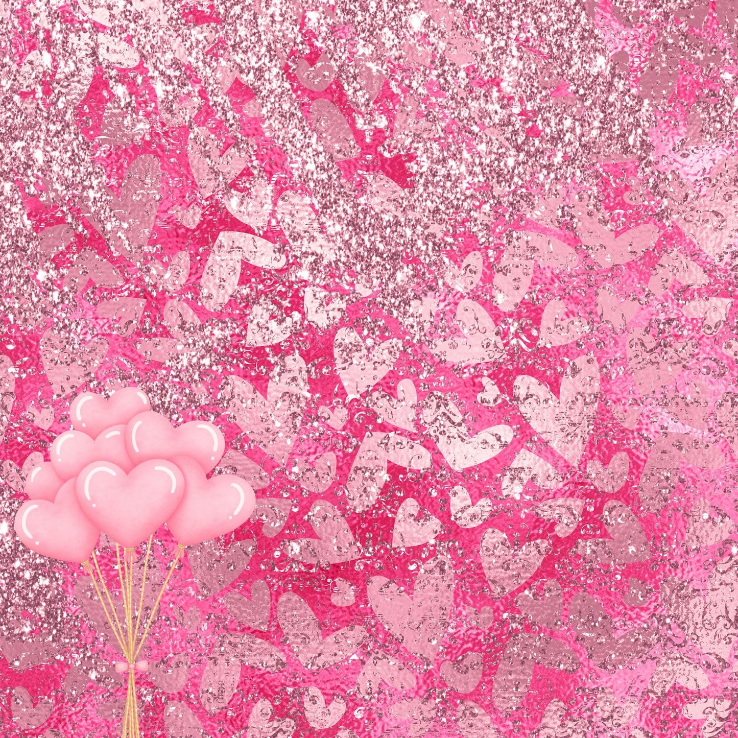 Be Mine Valentine Collection Love Balloons 12 x 12 Double-Sided Scrapbook Paper by SSC Designs