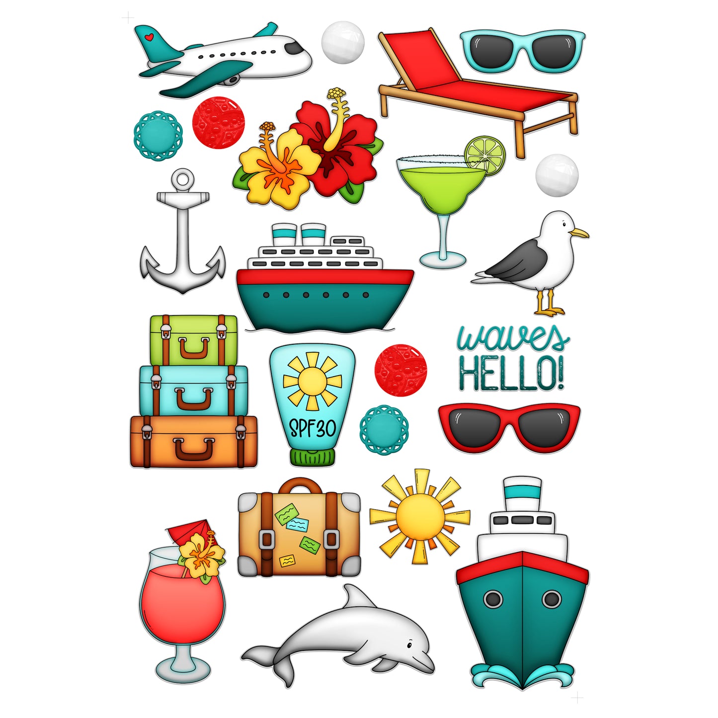 Bon Voyage Collection Laser Cut Scrapbook Ephemera Embellishments by SSC Designs - 3 Packs