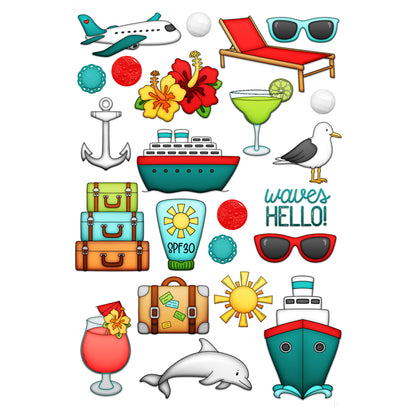 Bon Voyage Collection Laser Cut Scrapbook Ephemera Embellishments by SSC Designs - 3 Packs
