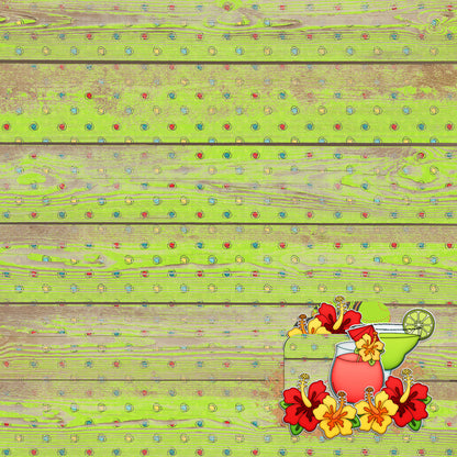 Bon Voyage Collection Fruity Drinks 12 x 12 Double-Sided Scrapbook Paper by SSC Designs - 15 Pack