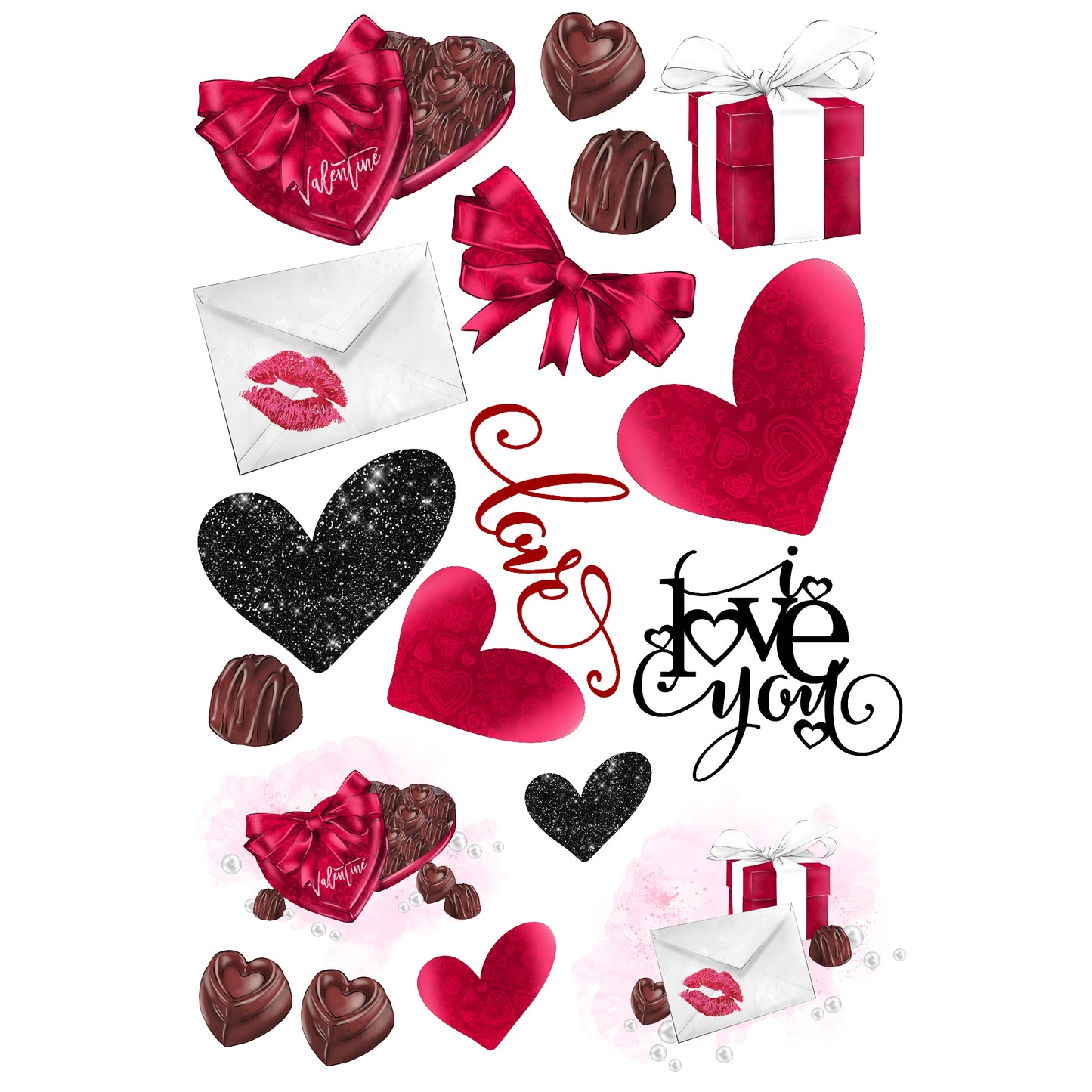 Be Mine, Valentine 12 x 12 Scrapbook Paper Pack & Embellishment Kit - 3 Kits