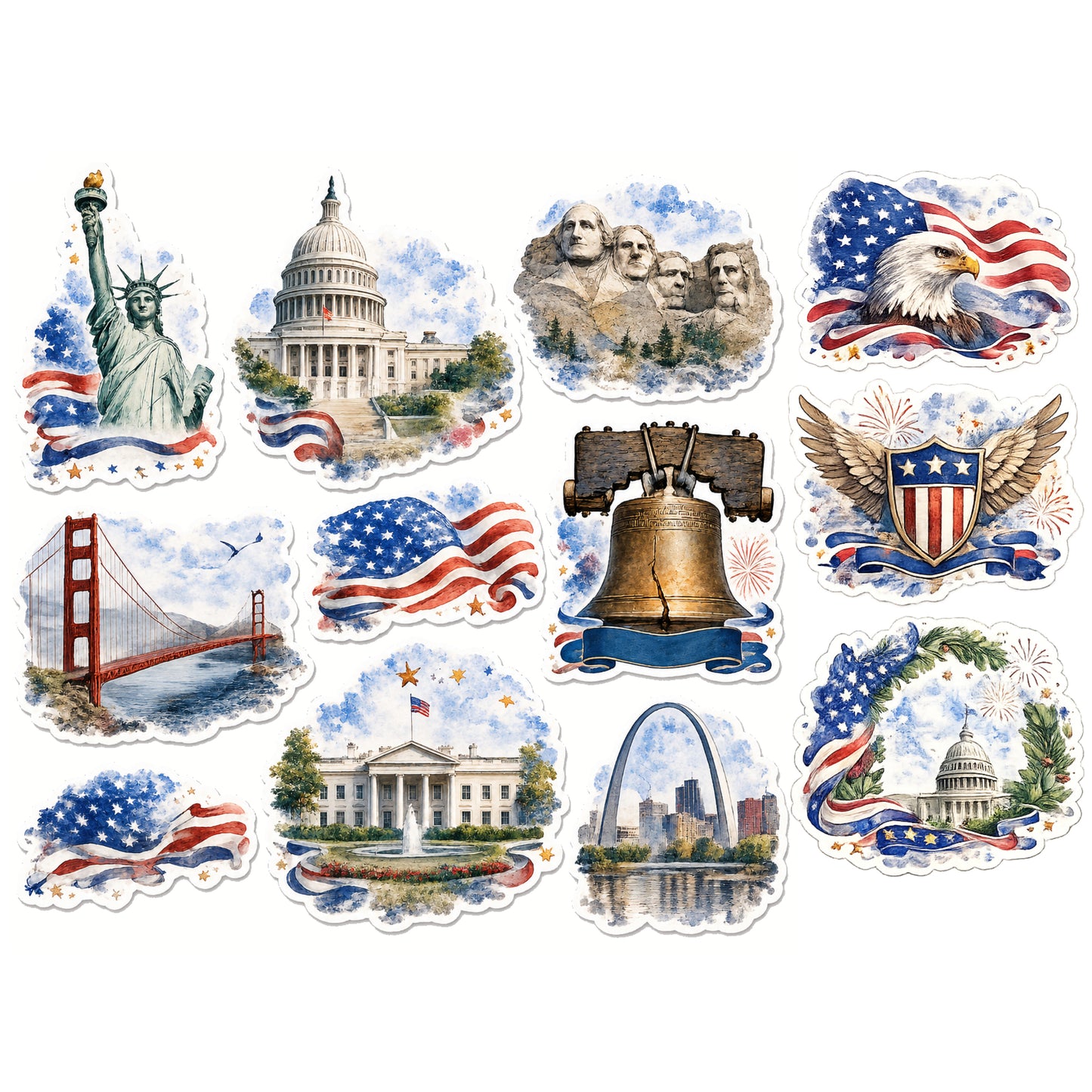 Celebrate America 12 x 12 Scrapbook Paper & Embellishment Kit by SSC Designs - 3 Kits