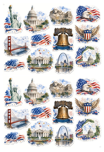 Celebrate America Collection Laser Cut Scrapbook Ephemera Embellishments by SSC Designs - 3 Packs