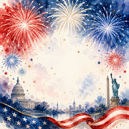 Celebrate America Collection Freedom Rings 12 x 12 Double-Sided Scrapbook Paper by SSC Designs - 15 Pack
