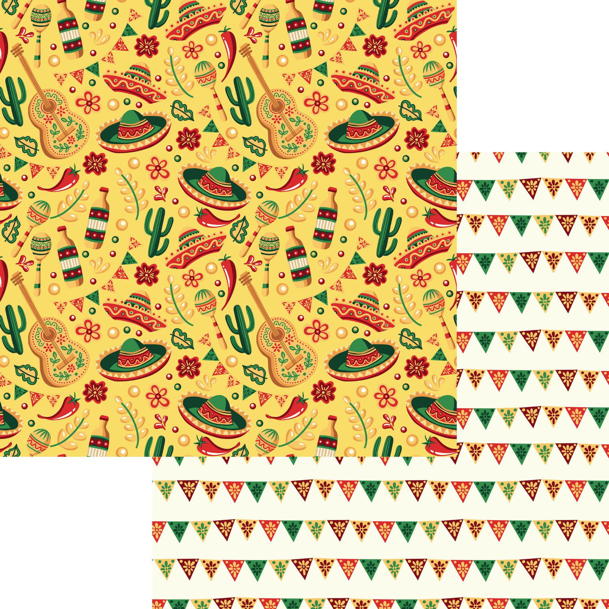 Cinco De Mayo Collection Fiesta 12 x 12 Double-Sided Scrapbook Paper by SSC Designs - 15 Pack