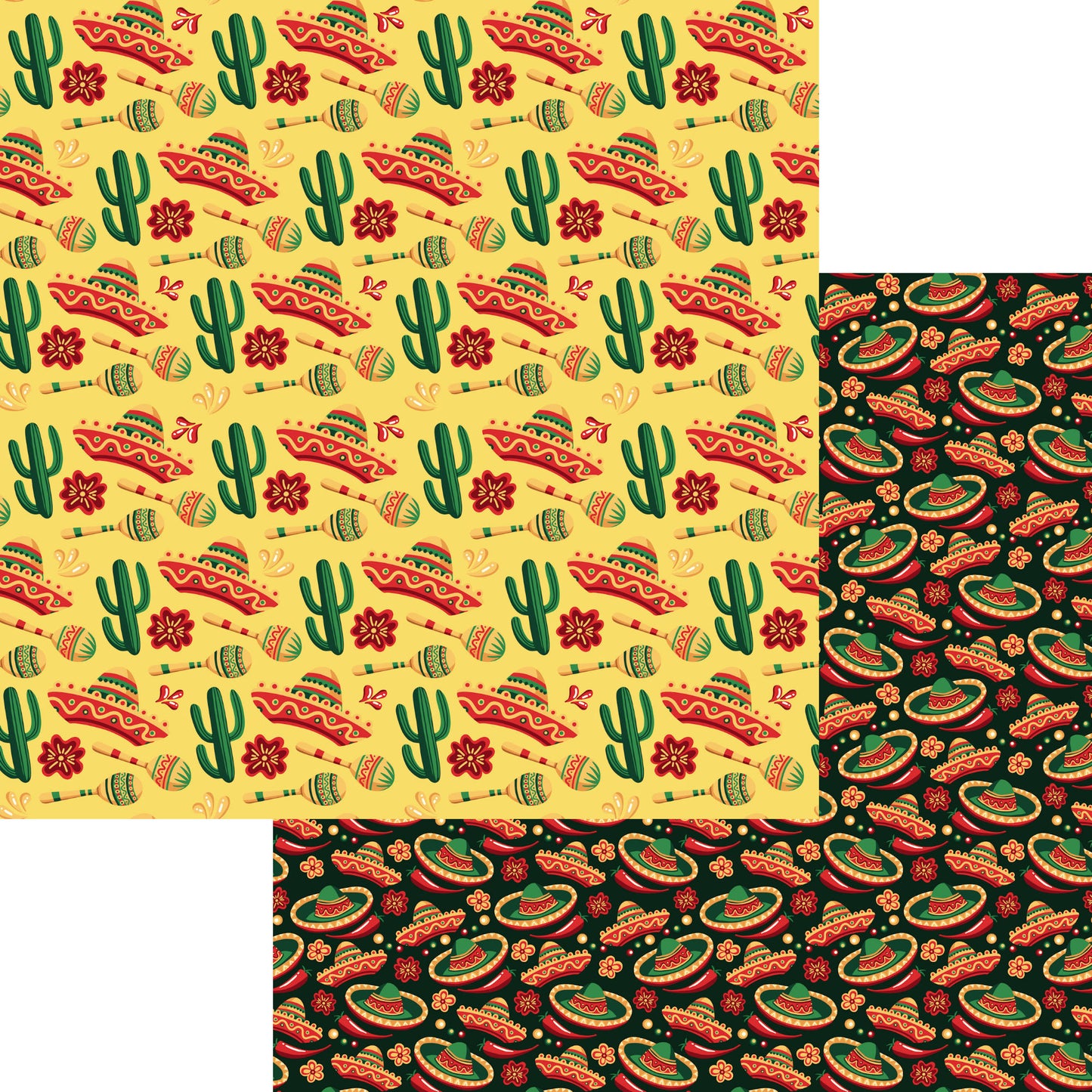 Cinco De Mayo Collection Sombrero 12 x 12 Double-Sided Scrapbook Paper by SSC Designs - 15 Pack