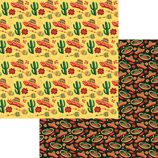 Cinco De Mayo Collection Sombrero 12 x 12 Double-Sided Scrapbook Paper by SSC Designs - 15 Pack