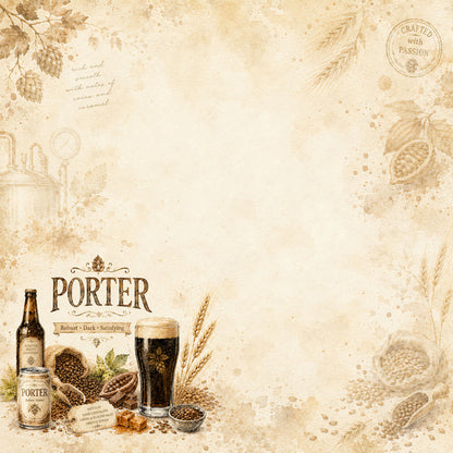 Craft Beer Collection Porter 12 x 12 Double-Sided Scrapbook Paper by SSC Designs - 15 Pack