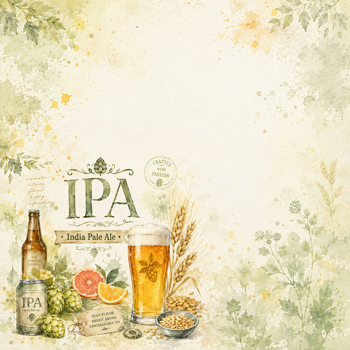 Craft Beer Collection IPA 12 x 12 Double-Sided Scrapbook Paper by SSC Designs - 15 Pack