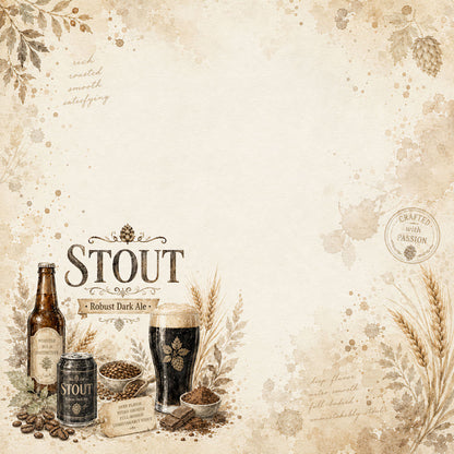 Craft Beer Collection Stout 12 x 12 Double-Sided Scrapbook Paper by SSC Designs - 15 Pack
