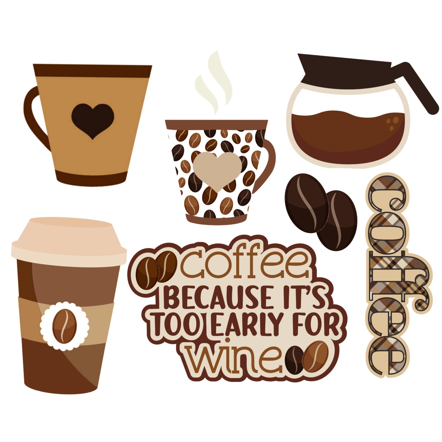 Coffee Lover Collection Laser Cut Ephemera Embellishments by SSC Designs - 3 Packs