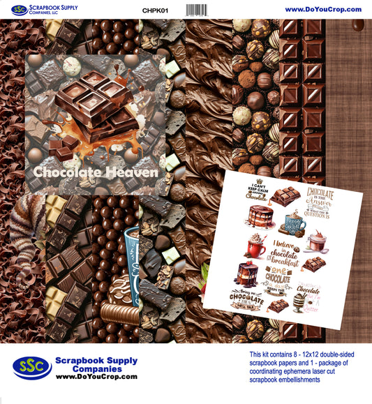 Chocolate Heaven 12 x 12 Scrapbook Paper & Embellishment Kit by SSC Designs - 3 Kits