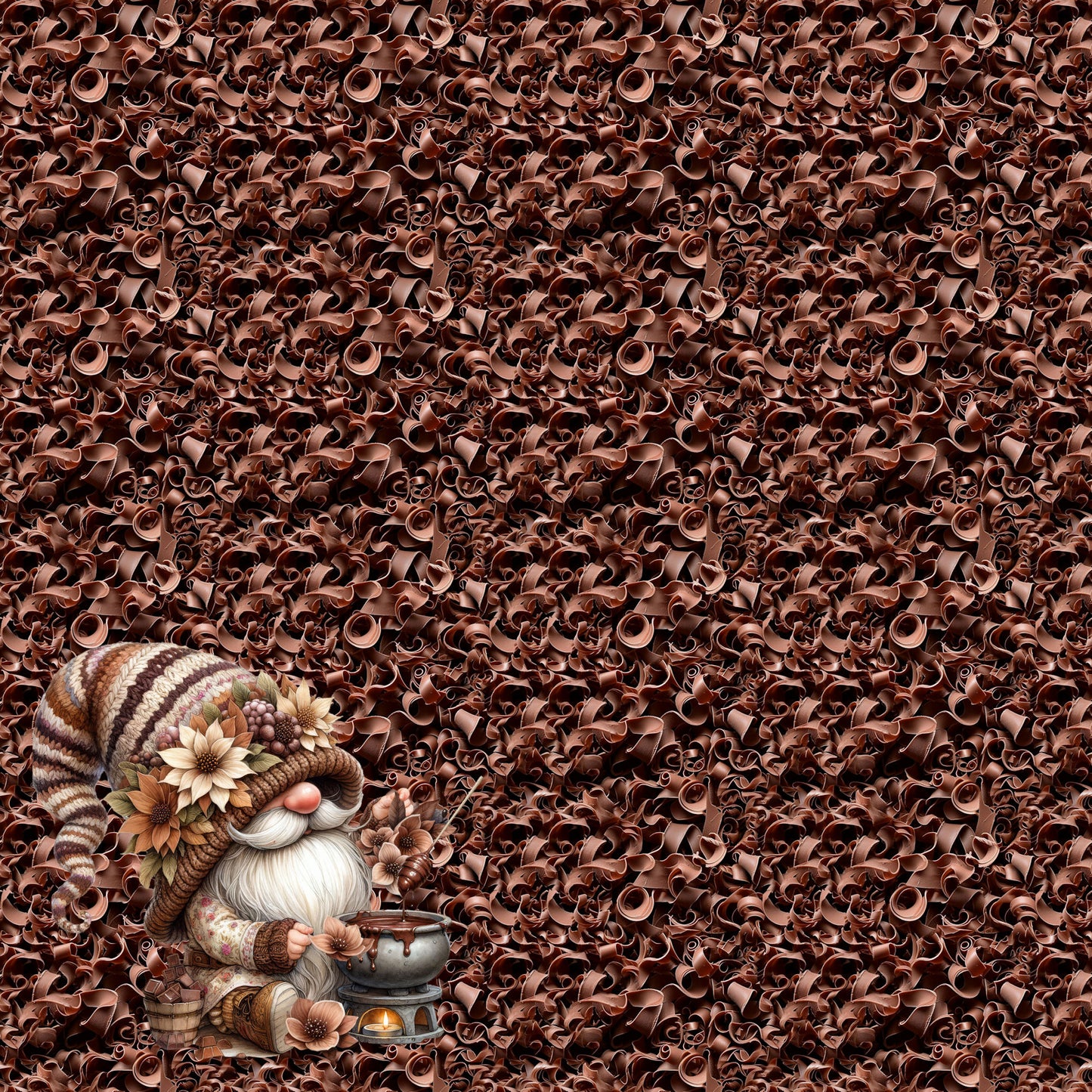 Chocolate Heaven Chocolate Curls 12 x 12 Double-Sided Scrapbook Paper by SSC Designs - 15 Pack