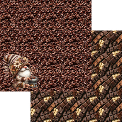 Chocolate Heaven Chocolate Curls 12 x 12 Double-Sided Scrapbook Paper by SSC Designs - 15 Pack