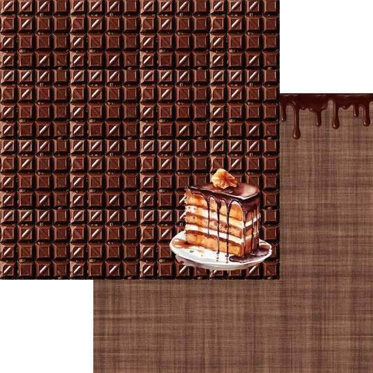 Chocolate Heaven Chocolate Fountain 12 x 12 Double-Sided Scrapbook Paper by SSC Designs - 15 Pack