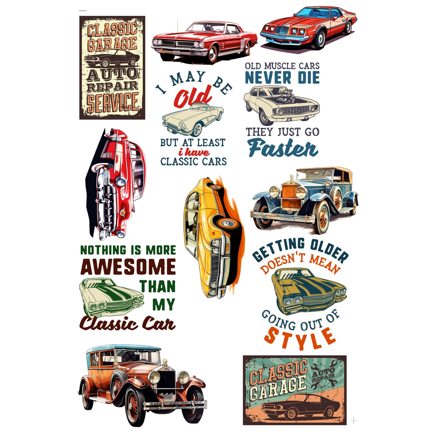 Classic Cars 12 x 12 Scrapbook Collection Kit by SSC Designs - 3 Kits