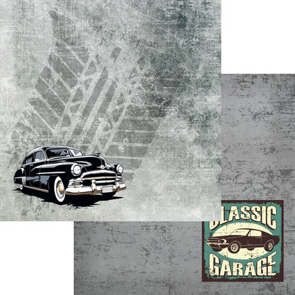 Classic Cars Collection Classic Garage 12 x 12 Double-Sided Scrapbook Paper by SSC Designs - 15 Pack