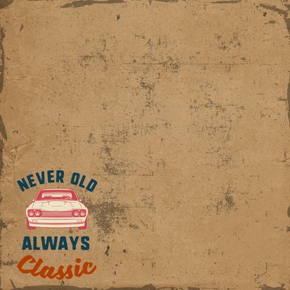 Classic Cars Collection Never Old, Just Classic 12 x 12 Double-Sided Scrapbook Paper by SSC Designs - 15 Pack