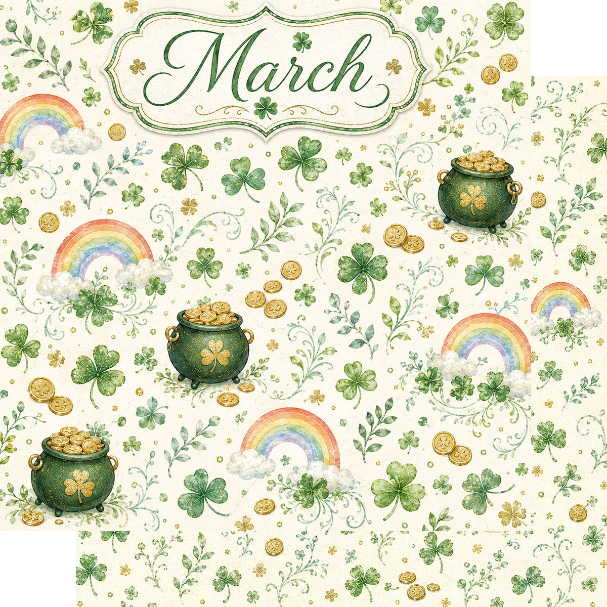 Creative Calendar Collection March 12x12 Double-Sided Scrapbook Paper by SSC Designs