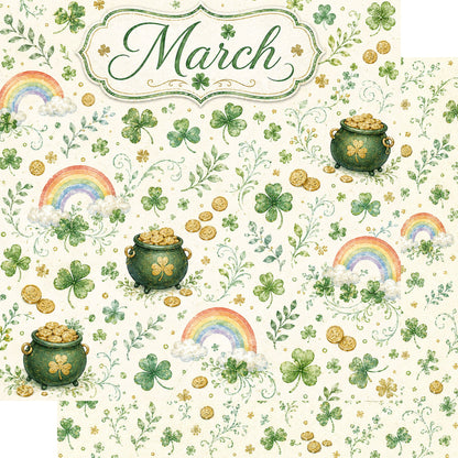 Creative Calendar Collection March 12x12 Double-Sided Scrapbook Paper by SSC Designs
