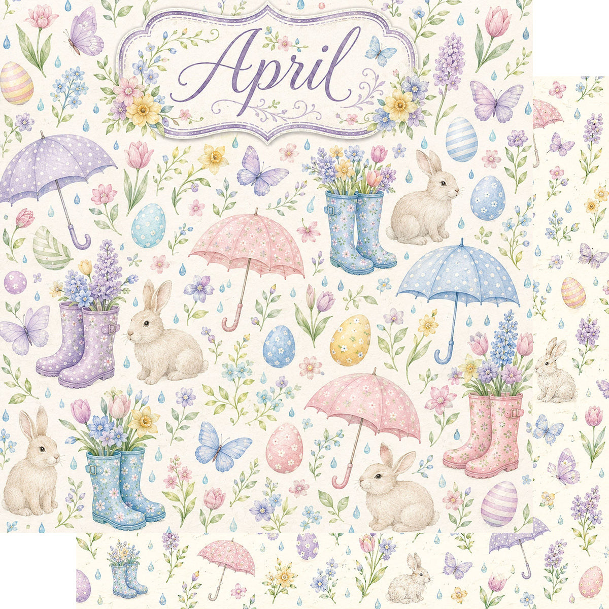 Creative Calendar Collection April 12x12 Double-Sided Scrapbook Paper by SSC Designs