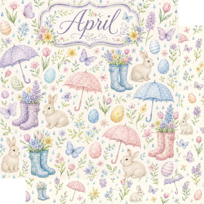 Creative Calendar Collection April 12x12 Double-Sided Scrapbook Paper by SSC Designs