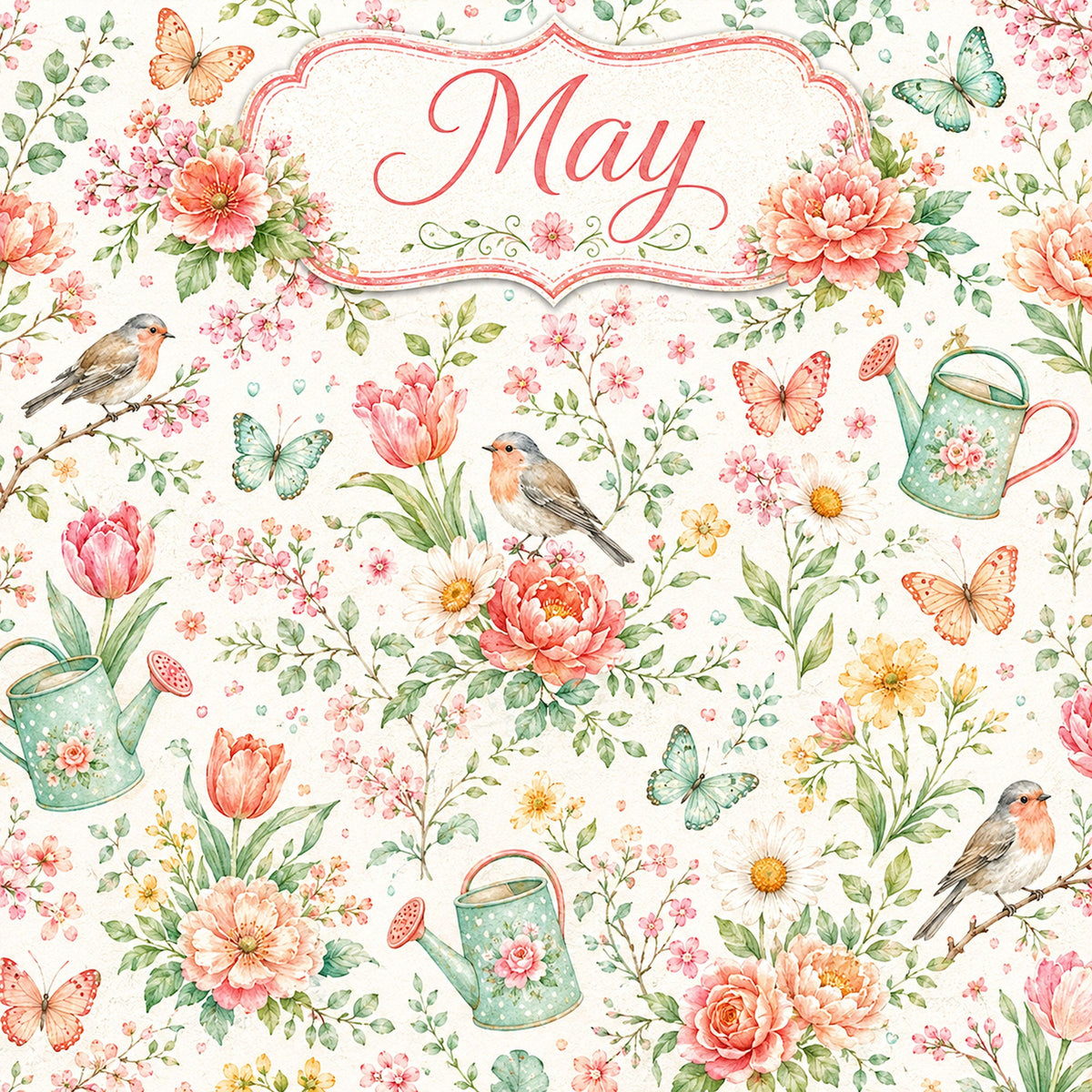 Creative Calendar Collection May 12x12 Double-Sided Scrapbook Paper by SSC Designs - 15 Pack