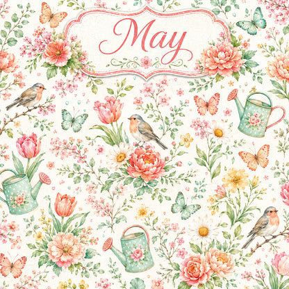Creative Calendar Collection May 12x12 Double-Sided Scrapbook Paper by SSC Designs - 15 Pack