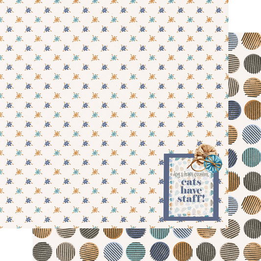 Cat Lover Collection Cats Have Staff 12 x 12 Double-Sided Scrapbook Paper by SSC Designs - 15 Pack