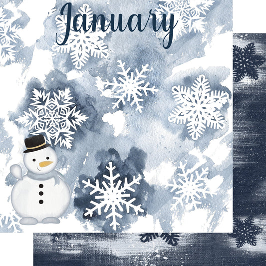 Calendar Memories Collection January 12 x 12 Double-Sided Scrapbook Paper by SSC Designs