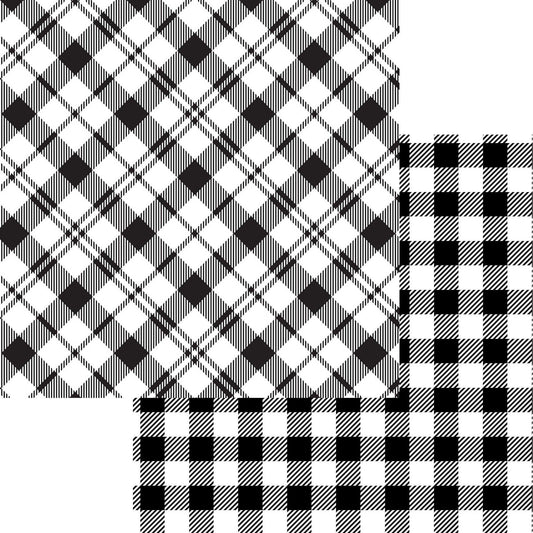 Christmas Patterns Collection Buffalo White 12 x 12 Double-Sided Scrapbook Paper by SSC Designs