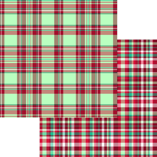 Christmas Patterns Collection Plaid Red 12 x 12 Double-Sided Scrapbook Paper by SSC Designs