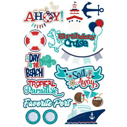 Cruise Collection Laser Cut Ephemera Embellishments - 3 Packs