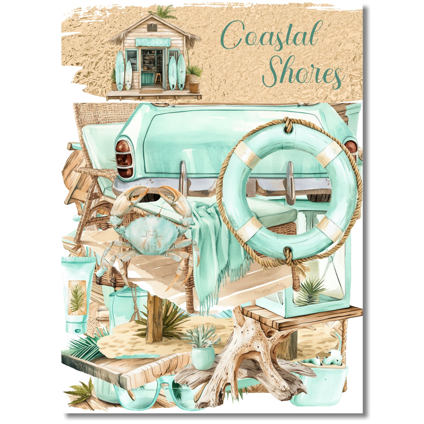 Coastal Shores 12 x 12 Scrapbook Paper & Embellishment Kit by SSC Designs - 3 Kits