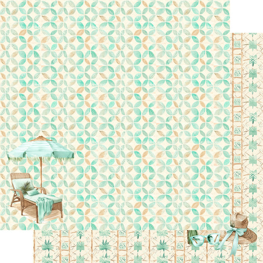 Coastal Shores Collection Lounging Around 12 x 12 Double-Sided Scrapbook Paper by SSC Designs - 15 Pack