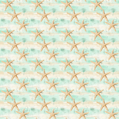 Coastal Shores Collection Sea Star Scatter 12 x 12 Double-Sided Scrapbook Paper by SSC Designs - 15 Pack